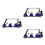 3Pcs Blue Mini Golf Cart Toy Pullback Diecast Model Decorative 2