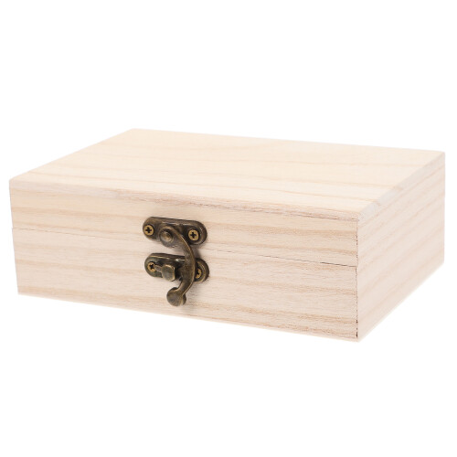 5Pcs Wooden Storage Boxes with Lock Multi-Color Craft Keepsake Boxes 1