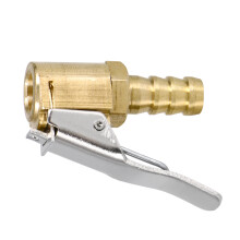 2Pcs Brass 6Mm Tyre Clamp Tire Inflator Valve Air Line Connector Gold