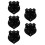 5Pièces Support Mural Épée Noir Design Martial Stable 4
