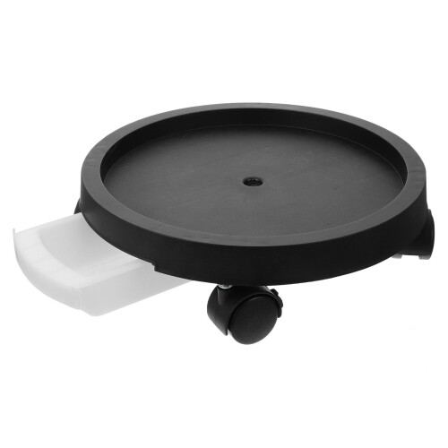 2Pcs Home Use Plastic Flowerpot Base Tray with Wheel Casters Black 1