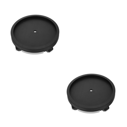 2Pcs Home Use Plastic Flowerpot Base Tray with Wheel Casters Black 2