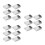 18Pcs Compact Stainless Steel Jewelry Bead Scoops Flat Silver 6