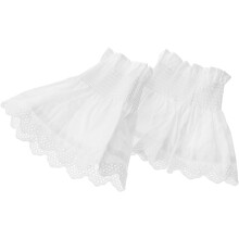 5Pcs Soft Cotton Lace Wrist Cuffs White Detachable Sleeves for Women