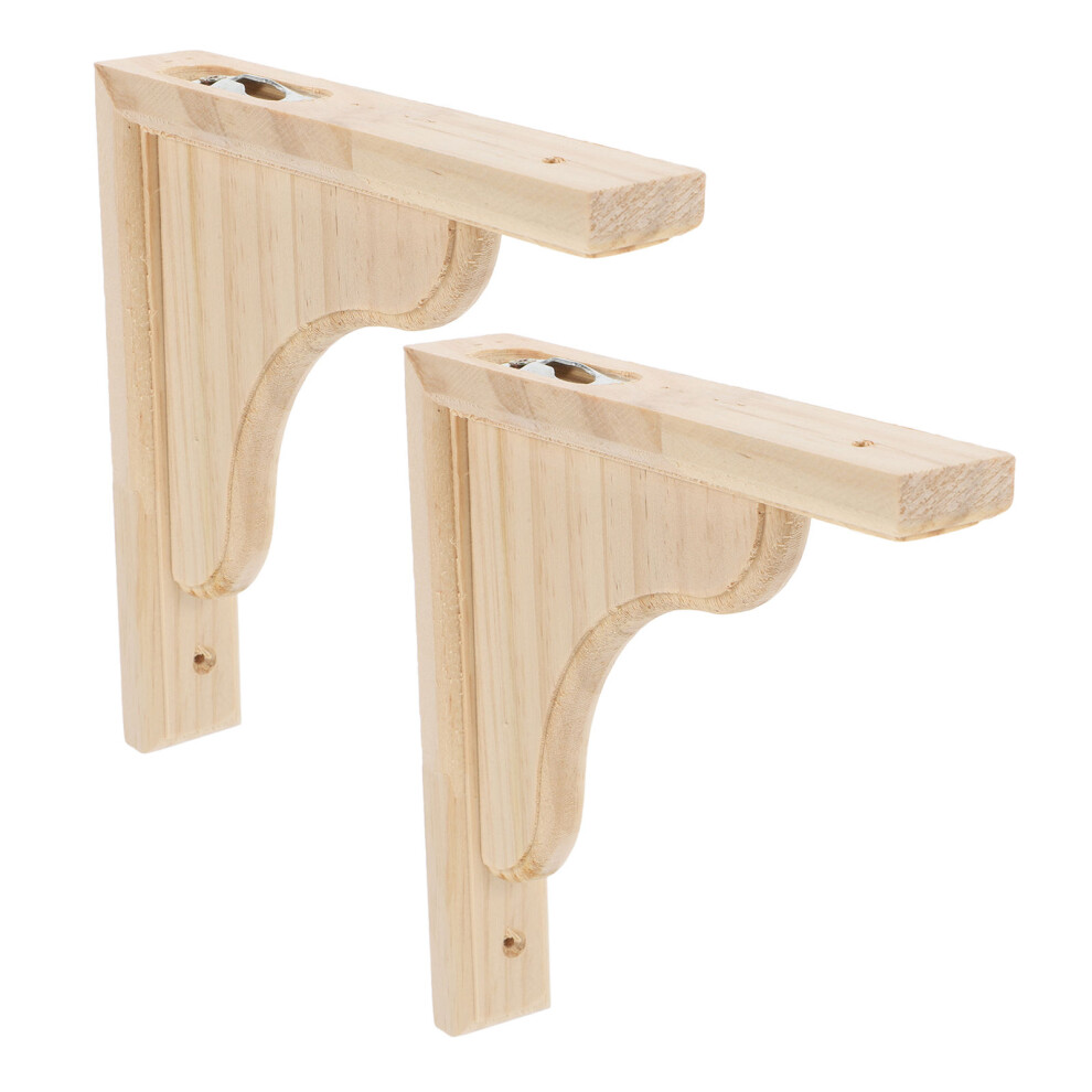 4Sets Light Yellow Wood Shelf Brackets Triangular Brackets For Shelves 3592210764201
