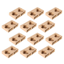 100Pcs Premium Corrugated Paper Coffee Cup Carrier Tray 2-Cup Holder