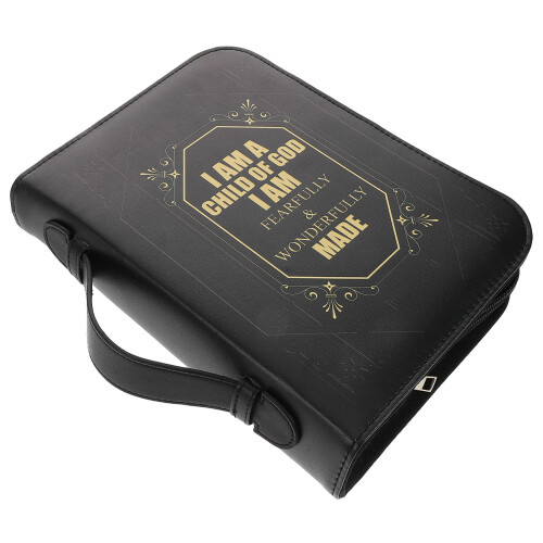 2Pcs PU Vintage Book Sleeve Protector Black Zippered Bible Carry Case 1