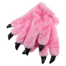 2Pairs Thicken Pink Plush Gloves Warm Winter Animal Palm Cartoon Kids