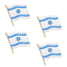 12Pcs Metal Israeli Flag Lapel Pins White Durable Pins for Jackets