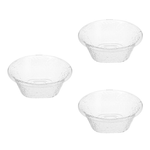 3Pcs Durable Plastic Clear Basins Spacious Household Wash Tub Bowls 2