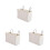 3Pcs White Felt Fabric Bedside Storage Bag Hanging Organizer for Dorm 6
