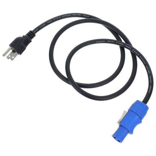 2Pcs Durable Black Stage Power Cords 16A Threecore Plug for Home Use 2
