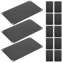 60Pcs Blank Metal Name Tags Black Aluminum Rectangle Stamping Plates