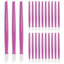 100Pcs Durable Blue Nail Care Stick Rubber Tip Manicure Cuticle Tool