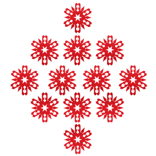 24Pcs Red Felt Christmas Cup Pads Snowflake Coasters for Home Use 1