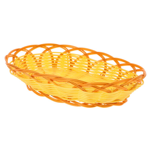5Pcs Khaki Woven Fast Food and Fruit Storage Basket Practical