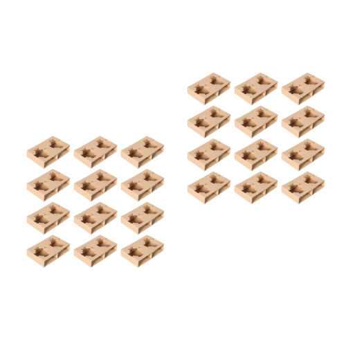 100Pcs Premium Corrugated Paper Coffee Cup Carrier Tray 2-Cup Holder 1