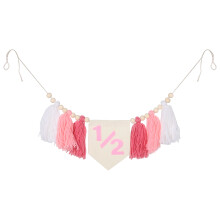 5Pcs Elegant Pink Birthday Highchair Banner Comfortable Yarn Decor