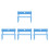 4Pcs Blue Pla Mini Bench Figure for Miniature House Accessories 7