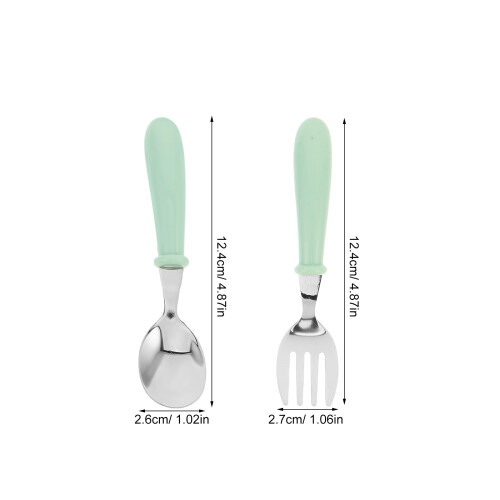 10Pcs Childrens Safe Flatware Stainless Steel Spoons Forks 2