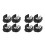 8Pcs Durable Black Cane Locking Non-Slip Rubber Metal 9