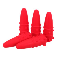25Pcs Silicone Pencil Topper Caps Red Rocket Design for Wood Pencils