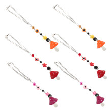 12Pcs Resin Evil Eye Mushroom Pendant Car Mirror Hanging Bead Ornament