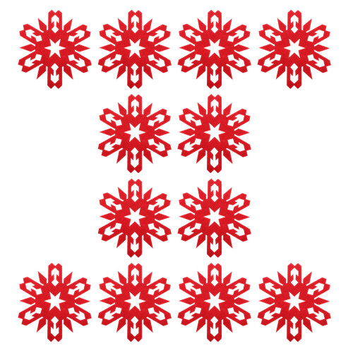 24Pcs Red Felt Christmas Cup Pads Snowflake Coasters for Home Use 2