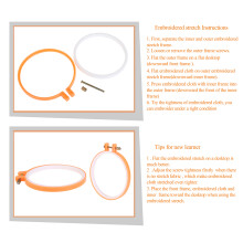 2Pcs Multicolor Plastic Embroidery Hoops Set for Cross Stitch Projects