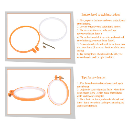 2Pcs Multicolor Plastic Embroidery Hoops Set for Cross Stitch Projects