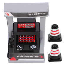 2Sets Interactive DIY Gas Station Model with Mini Roadblocks for Kids