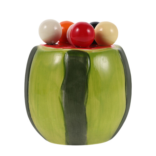 2Sets Creative Ceramic Watermelon Fork Holder with Metal Fruit Picks