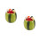 2Sets Creative Ceramic Watermelon Fork Holder with Metal Fruit Picks 7