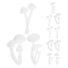 60Pcs Tiny White Resin Mushroom Models for Miniature Garden Decoration