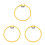3Pcs Adjustable Yellow Plastic Embroidery Hoop Circles for DIY Sewing 4