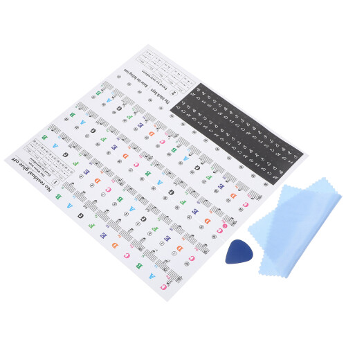 5Pcs PVC Piano Keyboard Stickers Assorted Colors Removable Note Labels 1
