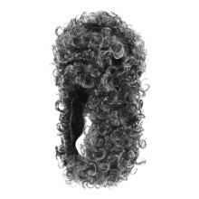 2Pcs Dark Grey Curly Judge Costume Wig for Men Versatile Party Use