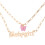 2Pcs Creative Golden Acrylic Hanging Pendant Double-Layers Neck Chain 1