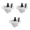 3Sets Multifunctional Rv Water Inlet Stop Valve White PP Replacement 5