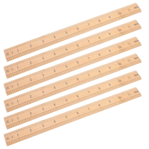 24Pcs Bamboo Sewing Rulers Light Yellow Durable Fabric Measuring Tools 2