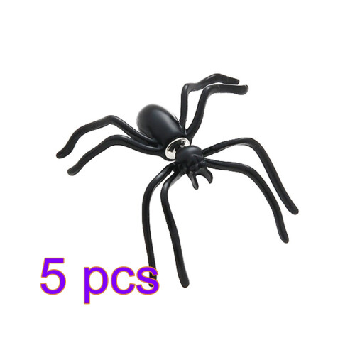 5Pcs Creative Black Spider Earrings Halloween Punk Ear Accessories