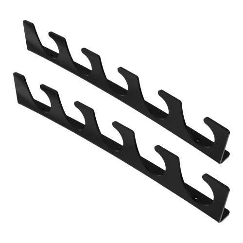 10Pcs Black Acrylic Vertical Fishing Pole Rack Wall Mount Organizer