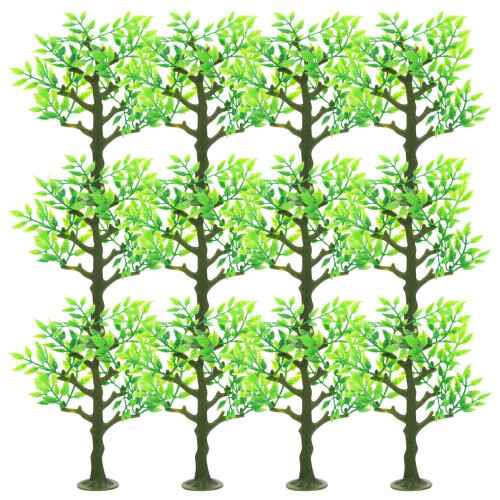 48Pcs Realistic Plastic Model Trees for Craft Diorama Landscape Green 2