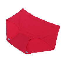 3Pcs Red Middle Waist Women Underwear Soft Stretchy Seamless Panties