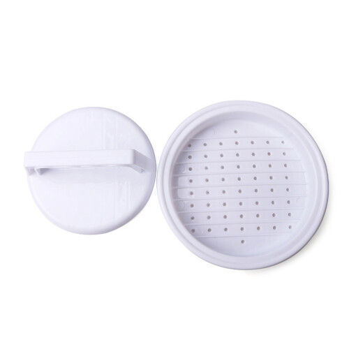 2Pcs White Food Safe Microwave Maker Mold for Hamburger Cooking 1