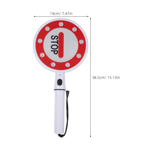 Portable LED Double-Sided Parking Sign Plastic Stop Signal Paddle 2