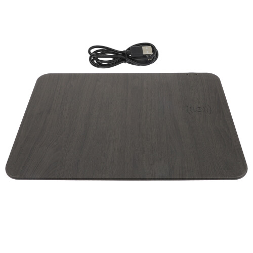 2Pcs Wireless Charging Mouse Pad for Computer PU Black Gaming Mat
