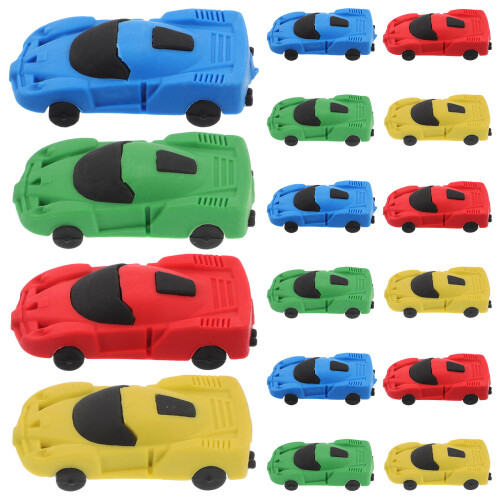 100Pcs Assorted Color Cute Car Shaped Pencil Erasers for Students 2