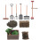 3Sets Plastic Miniature Farm Tool Set with Carrot Fork Brush for Kids 3