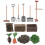 3Sets Plastic Miniature Farm Tool Set with Carrot Fork Brush for Kids 1